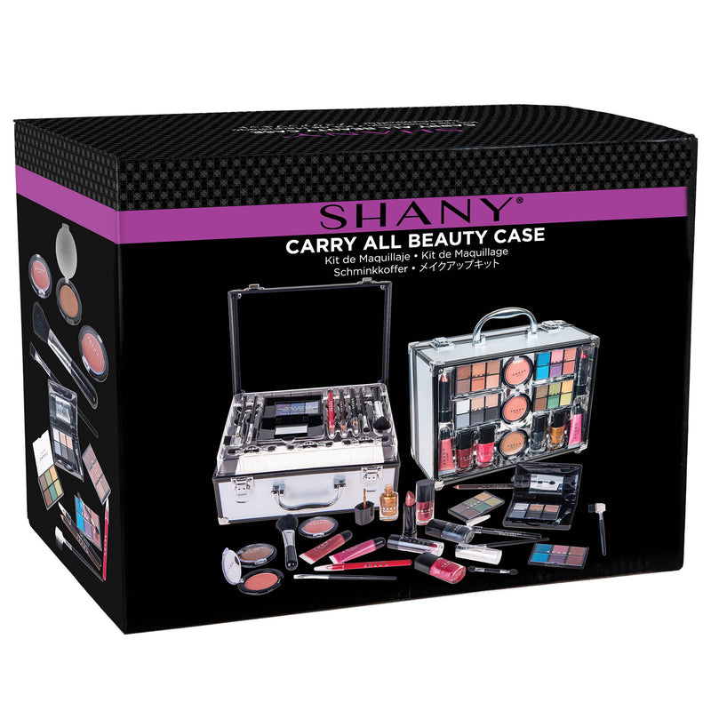 SHANY Carry All Trunk Makeup Gift Set Holiday Exclusive - SILVER - ITEM# SH-220 - Makeup set train case Pre teen teens makeup set,first makeup set girls makeup 6 7 8 9 10 years old,Holiday Gift Set Beginner Makeup tools brush sets,Mothers day gift makeup for her women best gift,Christmas gift Dress-Up Toy pretend Makeup kit set - UPC# 723175178489