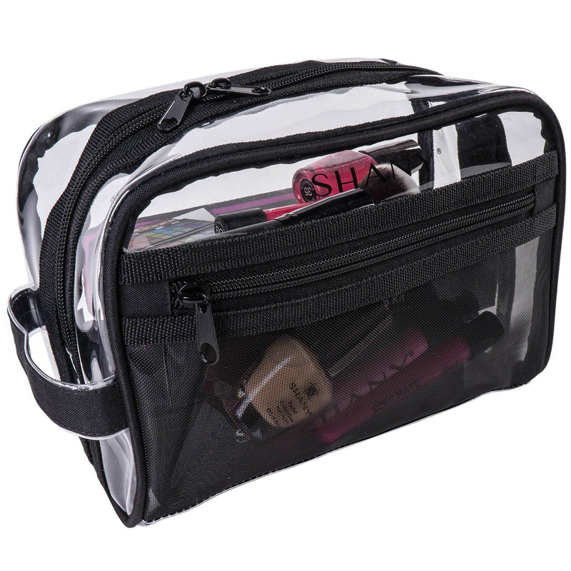 Toiletry Bag Makeup Cosmetic Clear Bag Portable Waterproof Transparent Travel Storage Rebrilliant Finish: Black